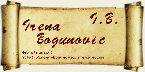 Irena Bogunović vizit kartica